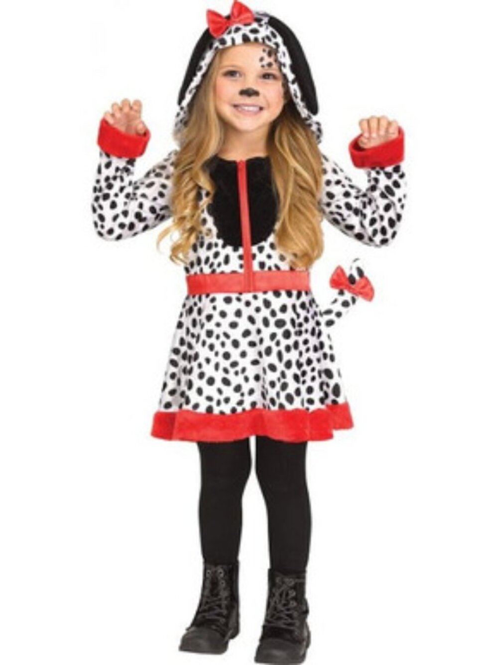 Kids Dalmatian Dog Costume Dress with Hood 2T